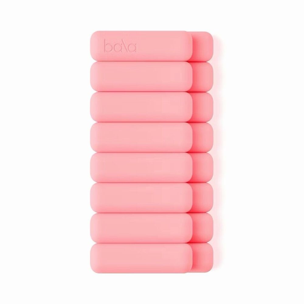 Bala Bangles Blush 1lb Wrist & Ankle Weights Set Silicone Fitness New